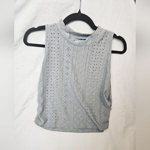 NEW Womens High Neck Lace Crop Blouse - Mint